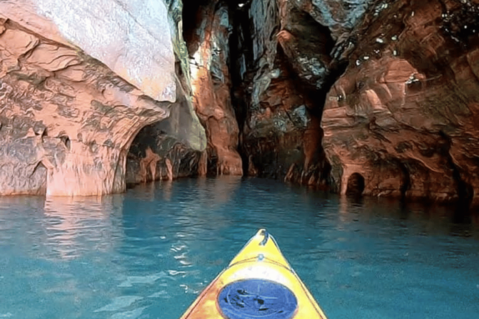 kayaking the sea caves on Lake Superior. 