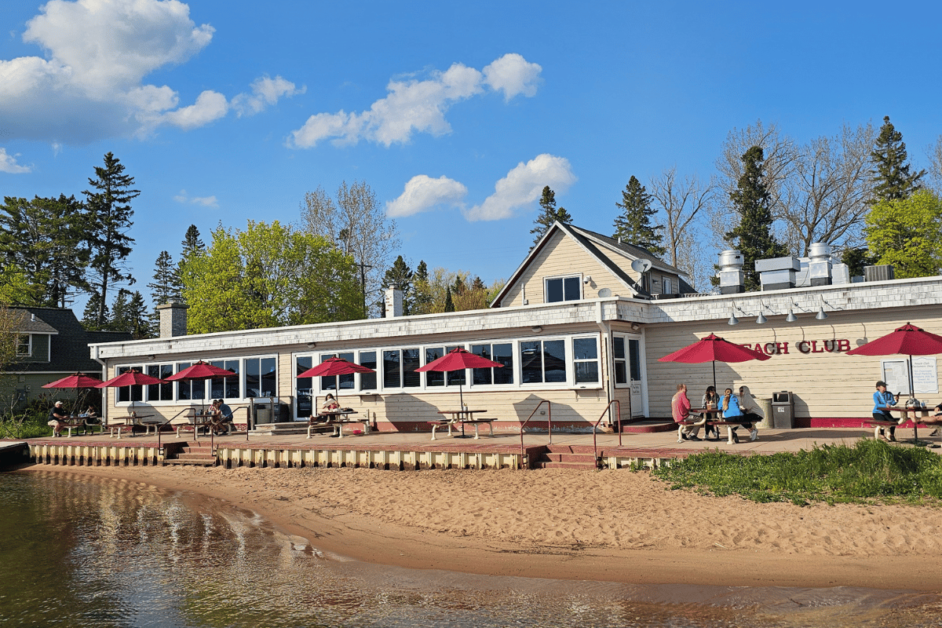 The Beach Club waterfront dining on Madeline Island. 