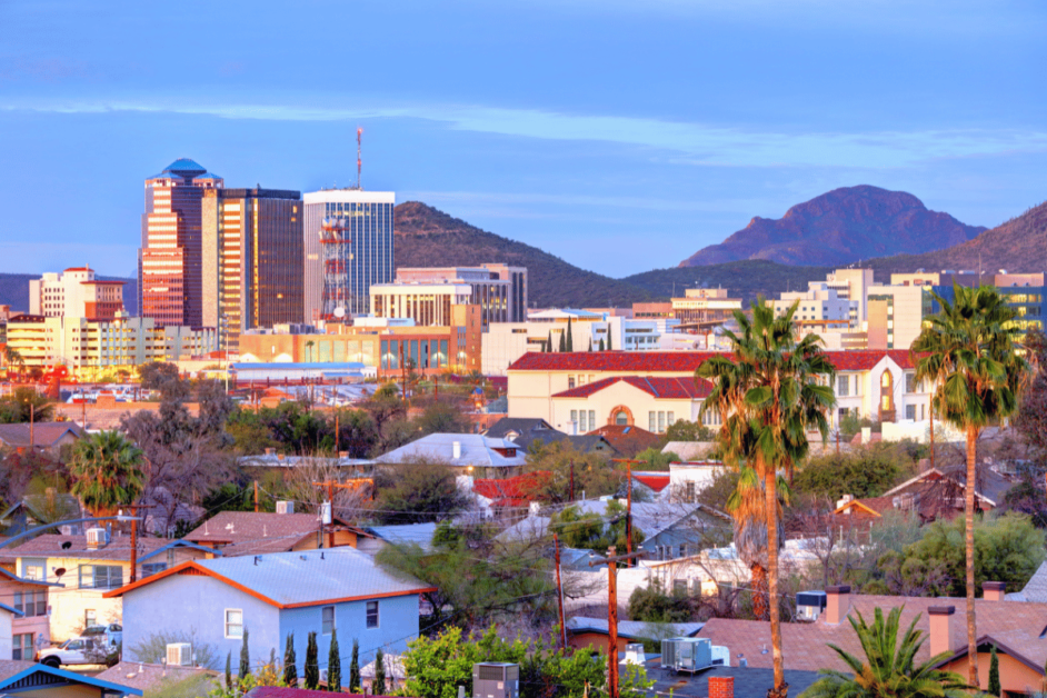 Tucson at dusk. 