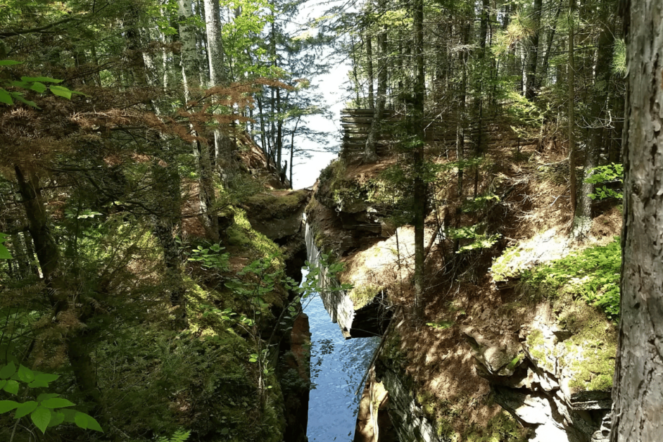 Cave from above along the Meyers Sea Cave trail near Bayfield, WI. 