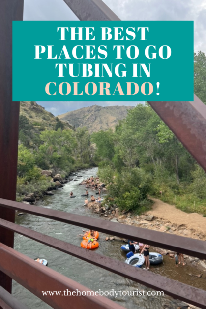 The best places to go tubing in Colorado pin for pinterest. 