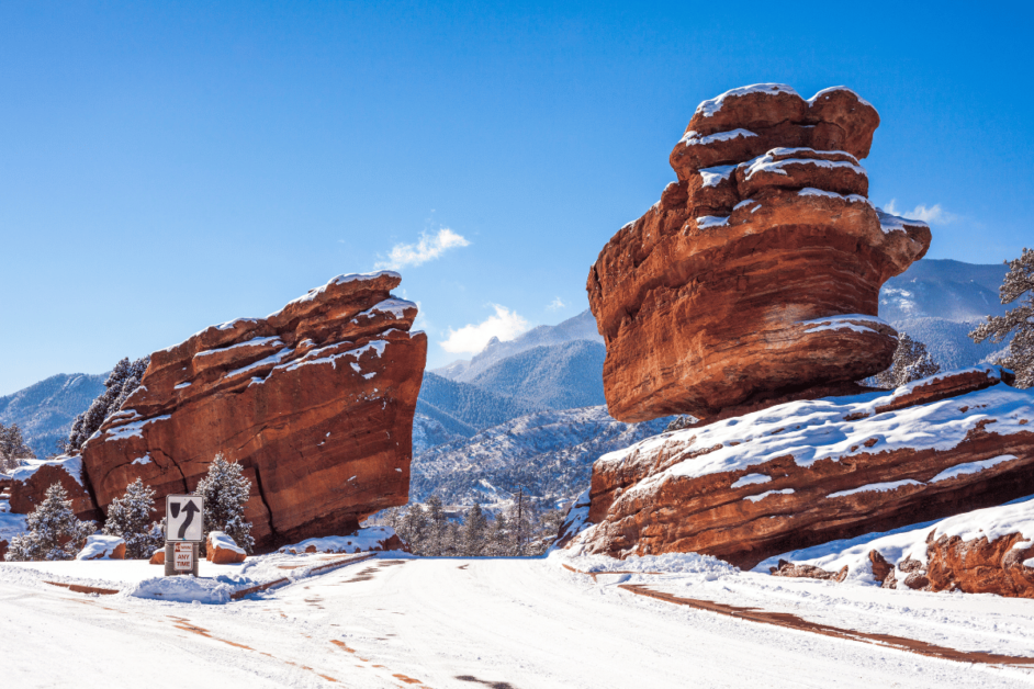 Garden of the Gods during the winter time