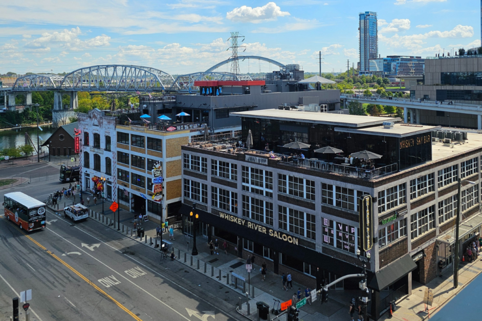 rooftop view from bar in nashville. 