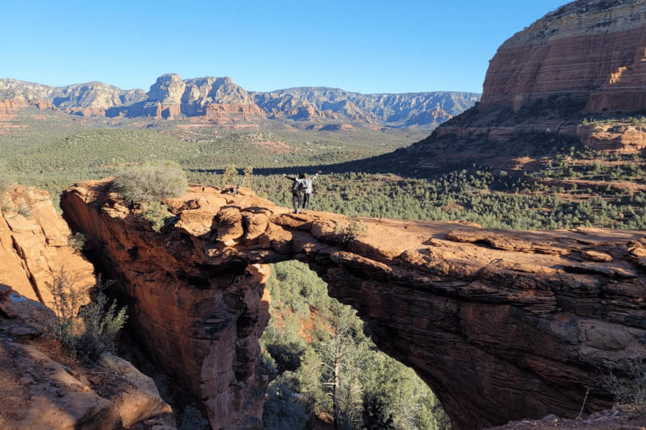 Devil's Bridge in Sedona during a bachelorette Party in the United States. 