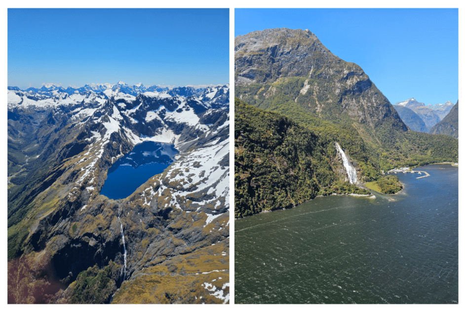 views from a scenic plane ride to Milford Sound