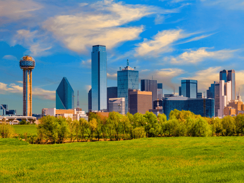 dallas skyline during the day. date nights in dallas. 