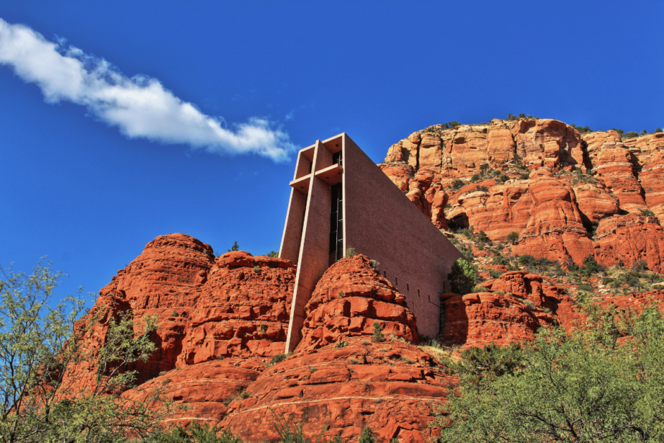 chapel of the holy cross during 24 hours in Sedona. 