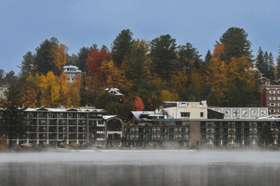 Mirror lake during a weekend in Lake Placid. 