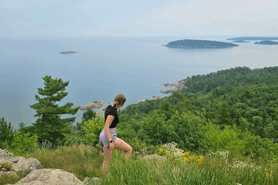 girl at the top of sugarloaf mountain.