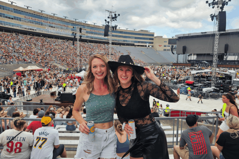 two people at Camp Randall. 