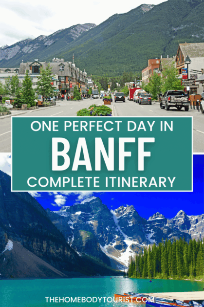 one day in banff national park pin for pinterest.
