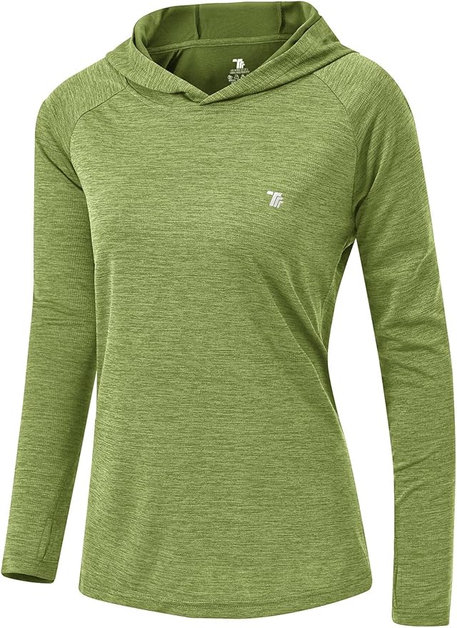 TBMPOY Womens UPF 50+ Sun Protection Hoodie Shirt Long Sleeve Fishing Hiking Outdoor UV Shirt Lightweight Fruit Green M