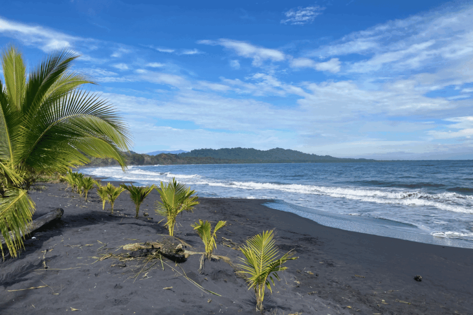 black sand beach in costa rica