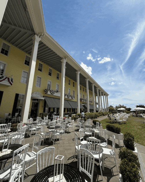 Outdoor seating at Congress Hall during 3 days at the Jersey Shore. 