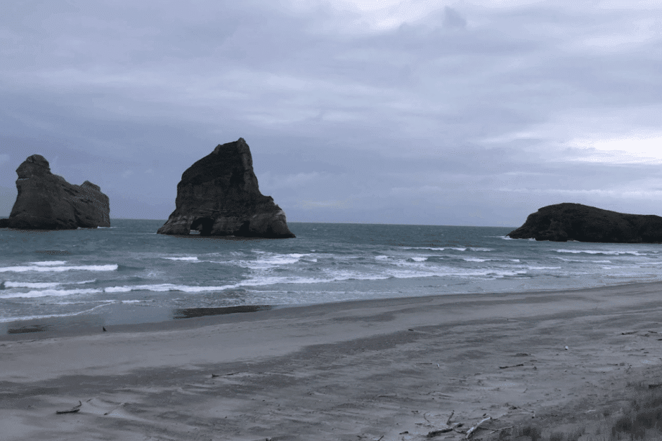 A stormy winter day at Wharariki