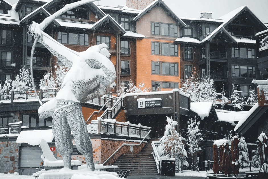 Grand Colorado on Peak 8 statue out front. 