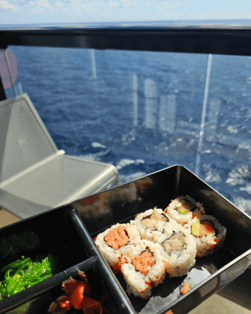balcony on virgin voyage cruise ship.