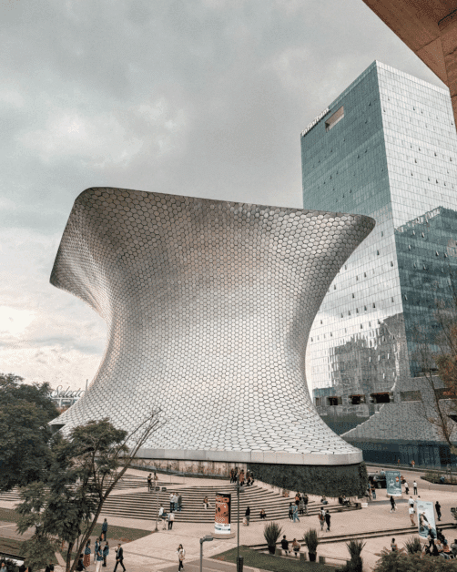 exterior of art museum in Mexico City. 