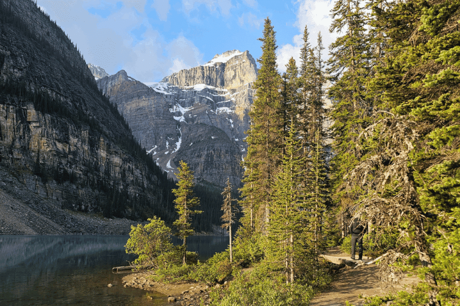 Moraine Lake shoreline trail.