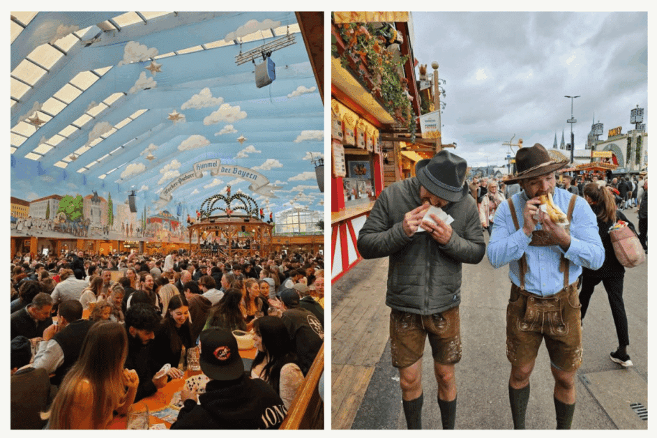tent and the food at Oktoberfest.