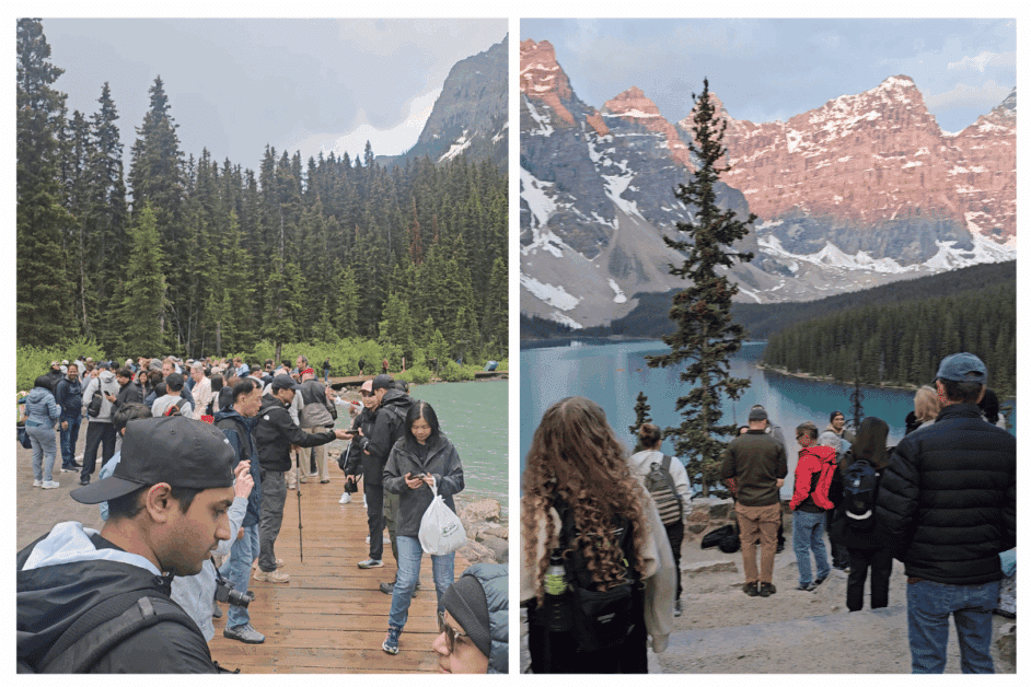 crowds in banff. 