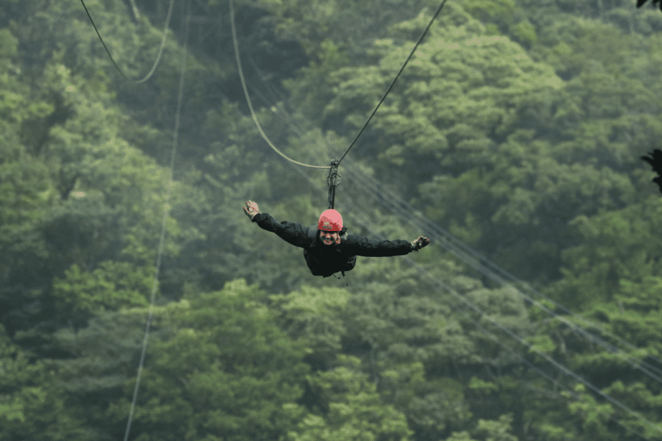 ziplining in costa rica. 