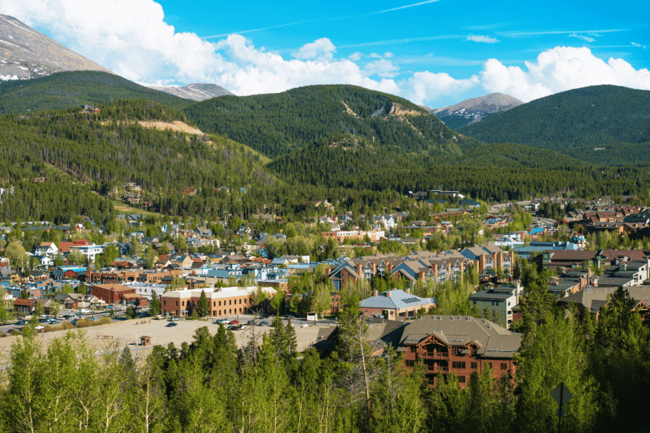 birds eye view of Breckenrige. 