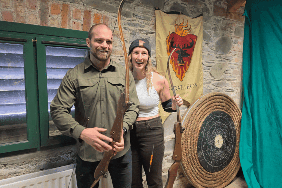 2 people archery class in northern ireland.