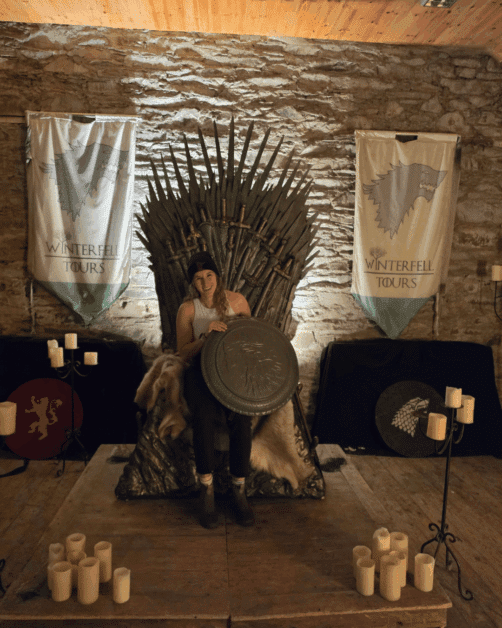 girl in game of thrones throne. 