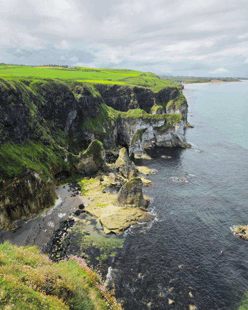 irish coastline in northern ireland. 