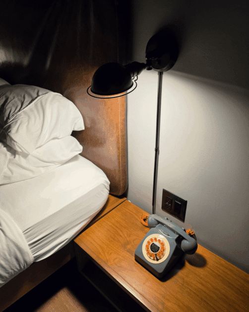 phone in moxy hotel room.