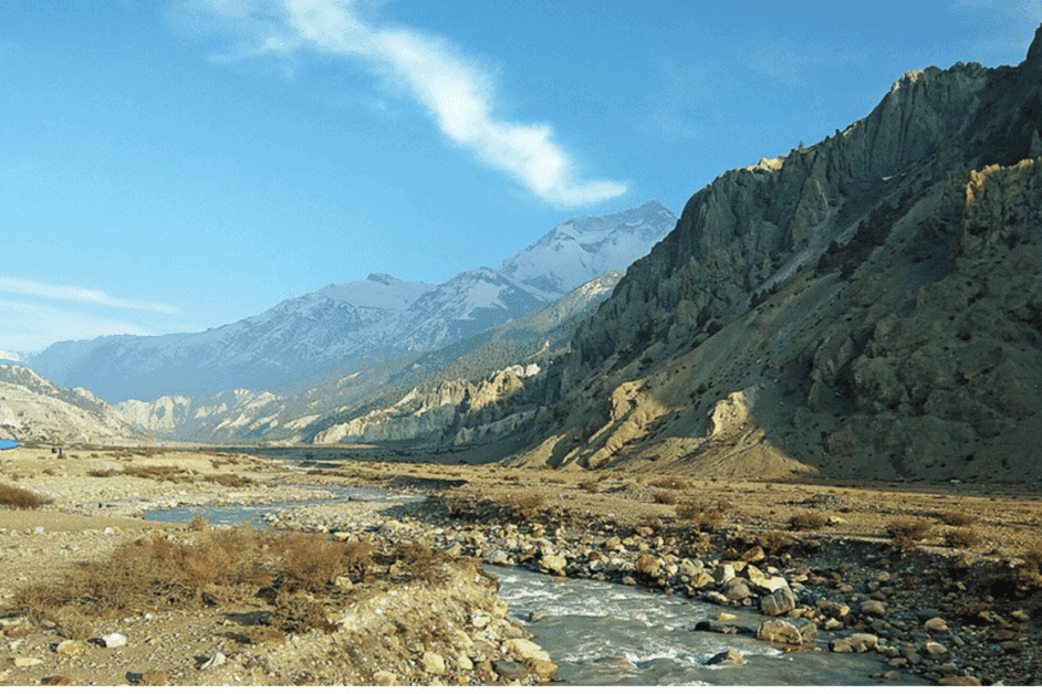 hiking in nepal.