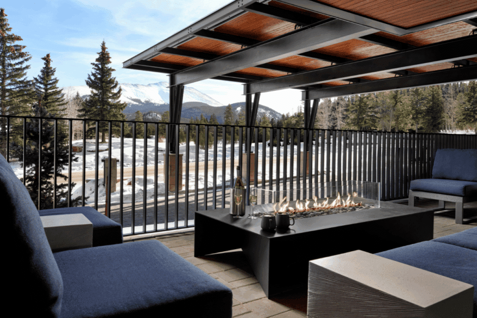 patio at hotel alpenrock in Breckenridge.